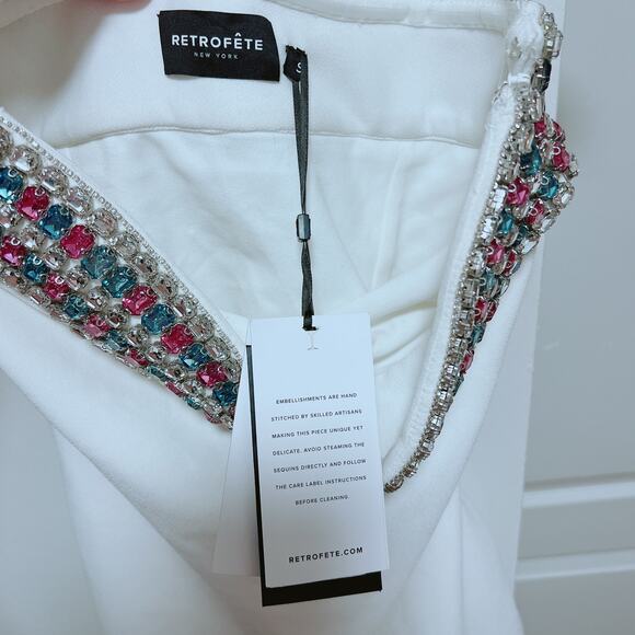 Retrofête Carmen Crystal Embellished Strapless Mini Dress S - Picture 6 of 8